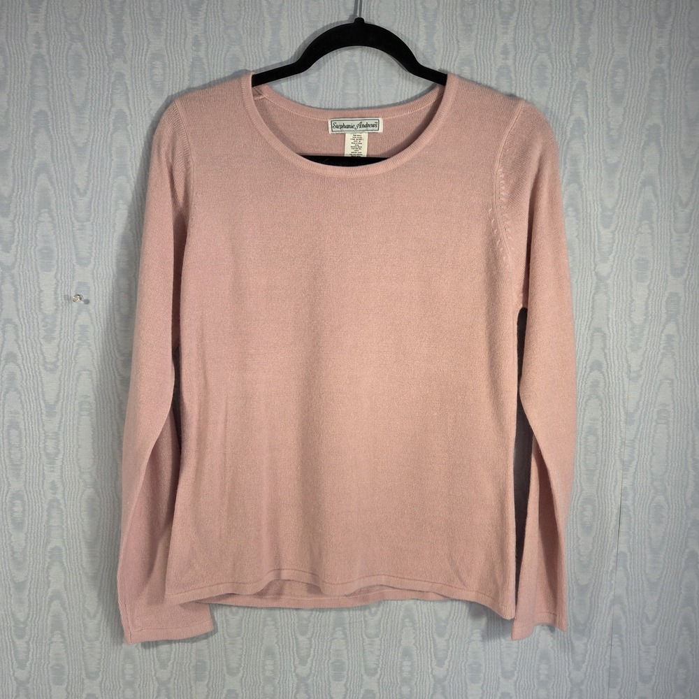 Vtg 90s‎ Stephanie Andrews Sweater Womens M Super Soft Pastel Pink Soft Girl